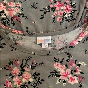 LuLaRoe Floral Gray and Pink Dress